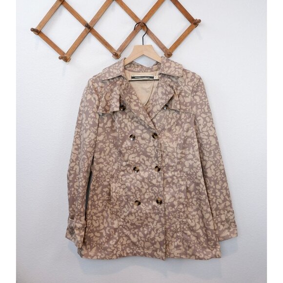 Daughters of the Liberation Womens Animal Print Double Breasted Trench Coat, 10 - Picture 1 of 14